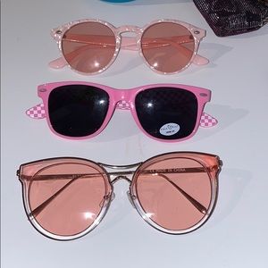 3 pack pink sunglasses